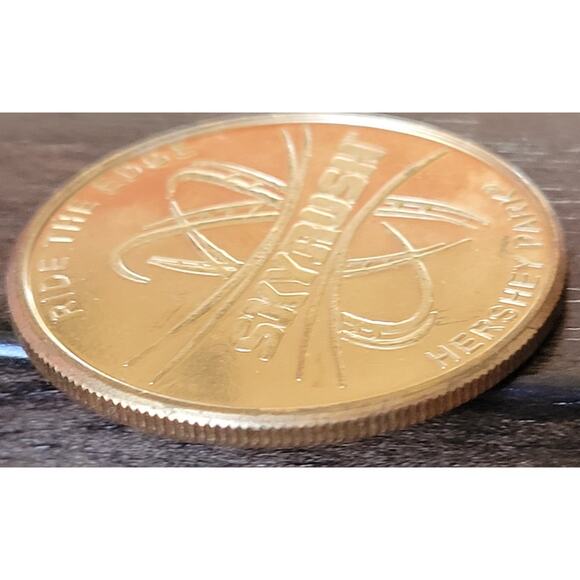 Hershey Park Skyrush Roller Coaster Commemorative Coin Ride the Edge Hershey, PA - Picture 3 of 3